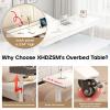 XHDZSM Electric Overbed Table with Drawers & Baffle, Adjustable Height 29.5-40.5". Rolling Laptop Desk - Solid Wood Mobile Computer Table with Swivel Wheels for Bedroom, Living R White 51.1" (Baffle) view 3