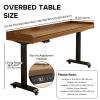 XHDZSM Electric Overbed Table with Drawers & Baffle, Adjustable Height 29.5-40.5". Rolling Laptop Desk - Solid Wood Mobile Computer Table with Swivel Wheels for Bedroom, Li Gray + Black 59" (Drawers) view 2