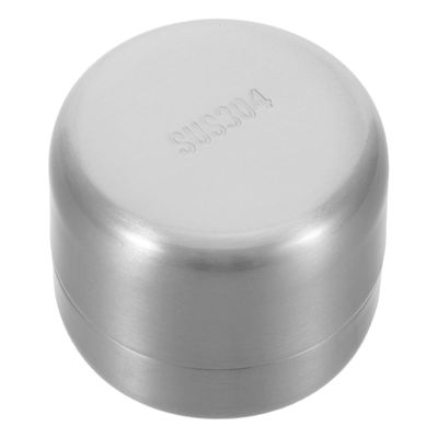 Hoement Stainless Steel Waterproof Pill Box Medium Portable Round Metal Medicine Organizer Small Storage Jar with Lid Travel Daily Use