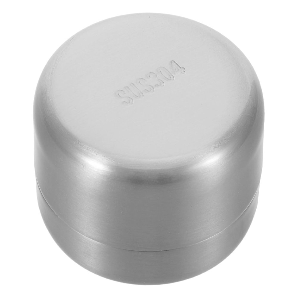 Hoement Stainless Steel Waterproof Pill Box Medium Portable Round Metal Medicine Organizer Small Storage Jar with Lid Travel Daily Use