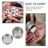 Hoement Stainless Steel Waterproof Pill Box Medium Portable Round Metal Medicine Organizer Small Storage Jar with Lid Travel Daily Use view 3