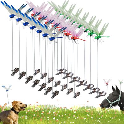 Dragon Fly Clip, 3D Dragon Fly Clips for Bugs - Double Reinforced Wings/Upgraded Strong Clip, PVC Waterproof Wings Never Fade, 1:1 Realistic Fake Dragonfly Clips to Keep Bugs Away (21 PCS)