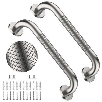 12 Inch Anti Slip Shower Grab Bar,YuanDe Brushed Nickel Bath Grab Bar