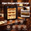 Advanced Smart Cigar Humidor 60l with Fingerprint Lock and Wifi Monitoring, Electric 200 Count Cabinet, Temperature Humidity Regulation, Cedar Interior(Basket) view 2