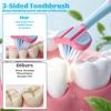 HJZHII 4pcs Toddler Toothbrush, Soft Bristles 3 Sided Toothbrush Infant Training Tooth Brush Easy Grip Handle & Complete Care Comfortable for Sensitive Gums for Ages 1-12 Years 4 Fun Colors view 4