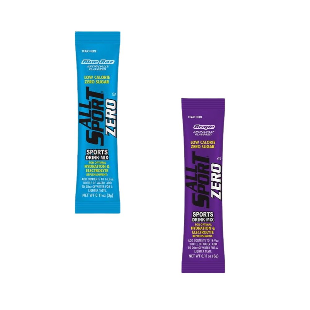 All Sport Zero Powder Sticks Variety Pack, Blue Raspberry & Grape, 2 Boxes, 50 Sticks Each (100 Total Servings)