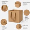 Treelement 20 Pack 10x10x10 inch Large Brown Cube Gift Bags with Gift Tags view 3