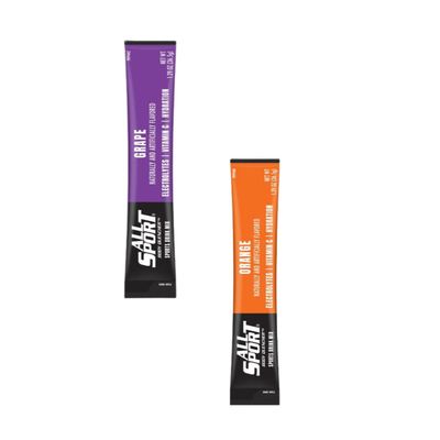 All Sport Body Quencher Powder Sticks Bundle, Orange & Grape, 80/Case Each (160 Total Sticks), Electrolyte Drink Mix