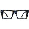 FYTOO Thick Square Blue Tortoiseshell Reading Glasses, Acetate Frame Blue Light Blocking Computer Readers for Women Men view 1