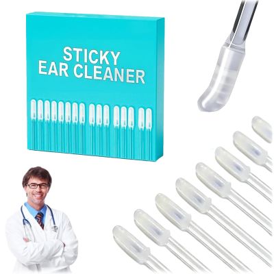 24 Pack Sticky Pick Ear Cleaner, Sticky Ear Cleaning Stick, Gentle Adhesive Ear Wax Removal Tool, Effective Hygiene Care with Resin Gel Tip, Soft Ear Sticks Cleaning Kit (1Box)