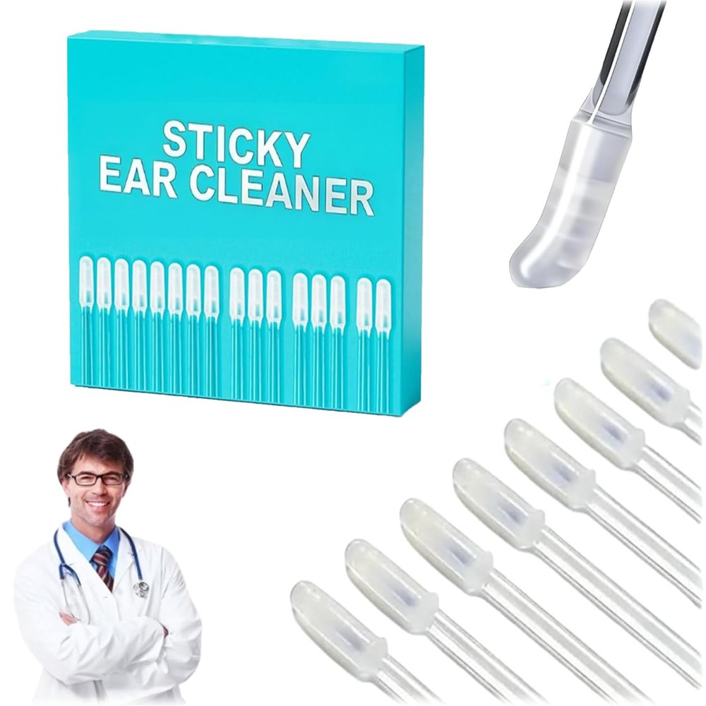 24 Pack Sticky Pick Ear Cleaner, Sticky Ear Cleaning Stick, Gentle Adhesive Ear Wax Removal Tool, Effective Hygiene Care with Resin Gel Tip, Soft Ear Sticks Cleaning Kit (1Box)