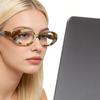 FYTOO Retro Oval Tortoiseshell Blue Light Blocking Glasses, Acetate Frame Anti Eyestrain Computer Gaming Glasses for Women Men view 2