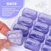 1Pcs OSJuxaldor Monthly Pill Organizer 31 Day with 31 Compartments, 30 Day Pill Box Case, Large Portable Daily Pill Container for Vitamin, Medicine, Supplement, Fish OilPurple view 2