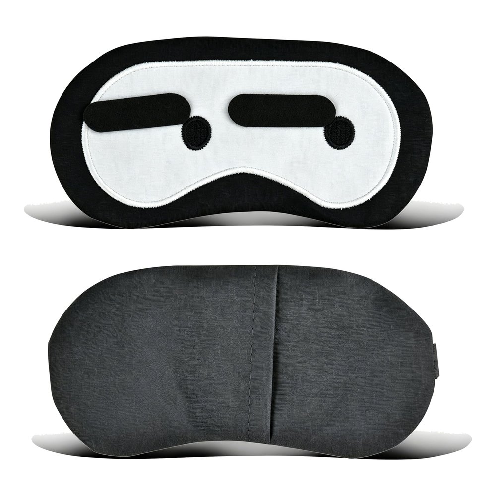 Funny Face Plush Blackout Eye Mask, Soft Breathable Adjustable Sleep Eye Cover for Adults Kids, Ideal for Nap Home Office Travel Holiday Gifts (Neutral Face)