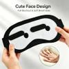 Funny Face Plush Blackout Eye Mask, Soft Breathable Adjustable Sleep Eye Cover for Adults Kids, Ideal for Nap Home Office Travel Holiday Gifts (Neutral Face) view 4