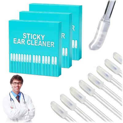 24 Pack Sticky Pick Ear Cleaner, Sticky Ear Cleaning Stick, Gentle Adhesive Ear Wax Removal Tool, Effective Hygiene Care with Resin Gel Tip, Soft Ear Sticks Cleaning Kit (3Box)