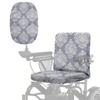 Fiqyvagox Leaf Print White Gray Mobility Scooter Seat Cover Dustproof Elastic Hem Electric & Mobility Scooters Seat Protector with Adjustable Buckle Strap(3518inch) view 1