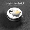 Simple Cute Penguin Watercolor Round Pill Case, Portable Pill Box for Pocket Metal Medicine Vitamin Organizer 3 Compartment Three Times A Day view 3