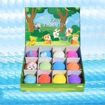 Easter Bath Bombs with Surprise Toys Inside, 12-Pack Kids Color Changing Bath Fizzies, Natural Sea Salt Bubble Bath Bombs - Easter Basket Stuffers for Girls Boys (Plant)