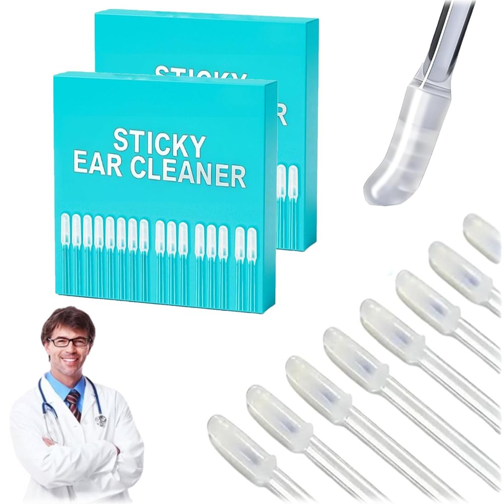 24 Pack Sticky Pick Ear Cleaner, Sticky Ear Cleaning Stick, Gentle Adhesive Ear Wax Removal Tool, Effective Hygiene Care with Resin Gel Tip, Soft Ear Sticks Cleaning Kit (2Box)