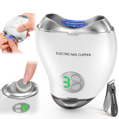 2026 Upgrade 2-in-1 Electric Nail Clipper & Filer, Baby Nail Trimmer with LED Light 3-Speed Quiet (<45dB) Portable Nail Cutter for Seniors & Adults, Rechargeable via USB-C