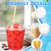 Singhoow 100 Sets 12 oz Clear Slushie Cups with Dome Lids and Snow Cone Spoon Straws, Disposable Smoothie Cold Drinking Cups for Parfait Party Iced Coffee Juice Milkshake view 3