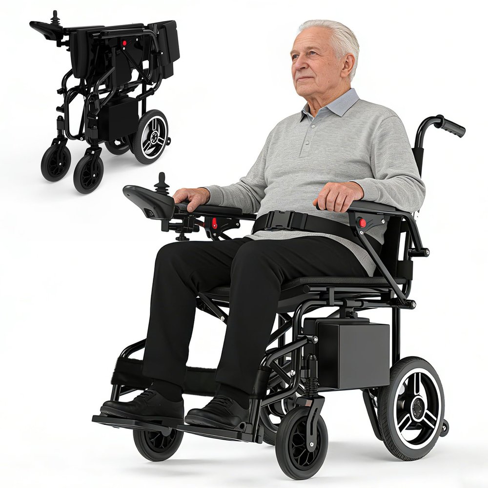 AXADA Electric Wheelchair for Adults,Elderly,Lightweight Foldable Wheelchair 15 Miles Long Travel Range,500W Motorized Wheelchair and Supports Up to 300 lbs,All-Terrain