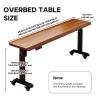 XHDZSM Electric Overbed Table with Outlet, Manual/Electric - 24.8-38.5" Adjustable Height Solid Wood Rolling Laptop Desk for Bed, Recliner, Hospital, Home Office Manual - Walnut 86.6x15.7 view 2