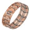 vapeples 99.99% Pure Copper Men's Bracelet with 3800 Gauss Triple-Strength Magnets, Foldover Clasp, and Adjustable Size,Shield Design view 1