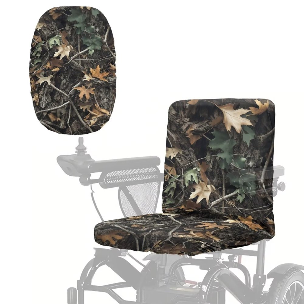 Txsniver Mobility Scooter Seat Cover, Electric Wheelchair Seat Cover, Universal Fit Mobility Aids Protector Accessories Decor Item, Tree Leaf Camo Print, 35 x 18 Inch