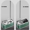 HSDXBA Spin Mop and Bucket Set for Home - 360 Spinning Mop and Stainless Steel Bucket, Adjustable Handle, 5 Microfiber Mop Heads, Easy Moving with Wheels for Home Floor Cleaning,Green view 2