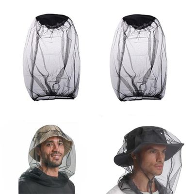 Mosquito Head Nets Mesh,Face Neck Fly Netting Hood,Bug Protection Extra Fine Holes for Camping,Fishing,Outdoor Activity (Black)