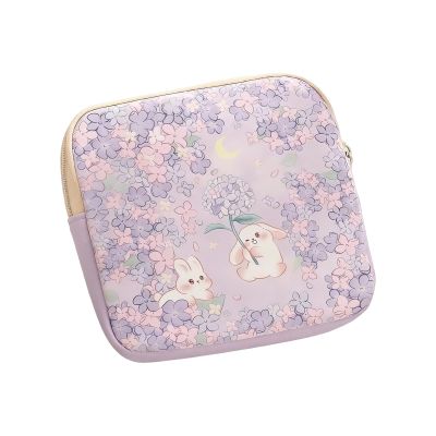 Sanitary Pad Organizers Cartoon Napkins/Tampons Pocket for Teens Women Privacy Protections Cartoon Pad Storage Pouches Waterproofs PU Leather Period Bag