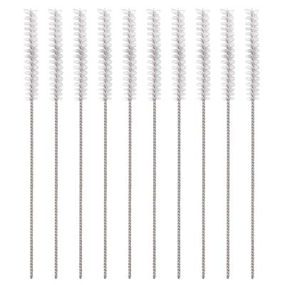 10pcs Hearing Aid Cleaning Brushes, Stainless Steel Hearing Aid Vent Tube Brushes Soft Nylon Bristles Cleaner Tools for Small Holes Earbuds Headphones Accessories