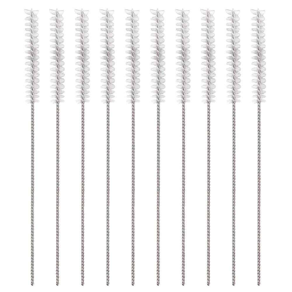 10pcs Hearing Aid Cleaning Brushes, Stainless Steel Hearing Aid Vent Tube Brushes Soft Nylon Bristles Cleaner Tools for Small Holes Earbuds Headphones Accessories