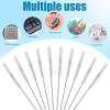 10pcs Hearing Aid Cleaning Brushes, Stainless Steel Hearing Aid Vent Tube Brushes Soft Nylon Bristles Cleaner Tools for Small Holes Earbuds Headphones Accessories view 4