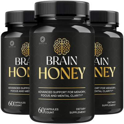 (3 Pack) Brain Honey Capsules - Official BrainHoney Advanced Support Formula All Natural Ingredients Daily Premium Pills Vitamins for Brain Health and General Wellness, 180 Capsules for 3 Months