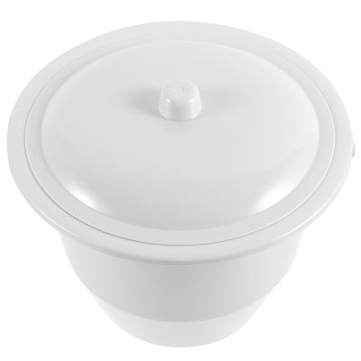 OATIPHO Portable Plastic Urinal Toilet Chamber Pot with Lid, 23x19x24cm Gray Bedpan for Adults, Household Spittoon for Travel and Home Use