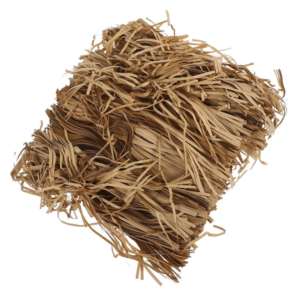 Adorainbow Raffia Paper Shred Filler for Wrapping Deep Kraft Brown Crinkle Cut Packing Paper 200g Bag for Present Packaging and Craft Filling
