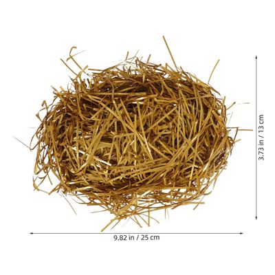 AMUSLESUR Golden Raffia Shredded Paper 100g Pack Crinkle Cut Basket Filler and Present Box Wrapping Material for Packaging and Decoration