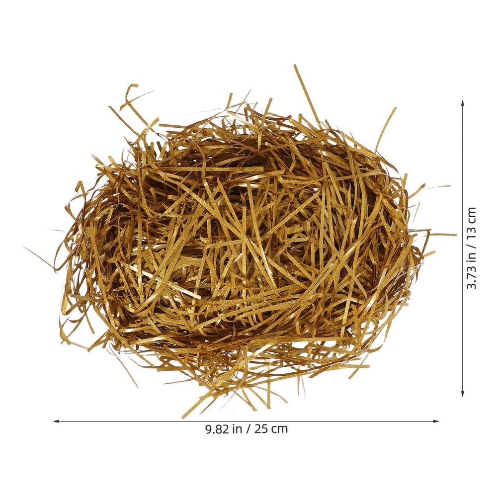 AMUSLESUR Golden Raffia Shredded Paper 100g Pack Crinkle Cut Basket Filler and Present Box Wrapping Material for Packaging and Decoration