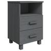 Bedside Cabinet Set of 2, Modern Nightstand with 2 Drawers, Solid Pine Wood and MDF Side Table for Bedroom, Living Room, Dark Grey view 3