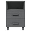 Bedside Cabinet Set of 2, Modern Nightstand with 2 Drawers, Solid Pine Wood and MDF Side Table for Bedroom, Living Room, Dark Grey view 4