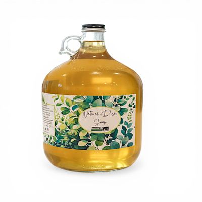 Butterfly&Bee Natural Dish Soap, Liquid, Castile Soap with Lemongrass, Plant-Based, Dye-Free, Bulk 1 Gallon Glass Jug
