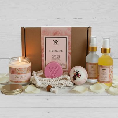 Wild Vibes Rose Water Gift Box - Aromatherapy Bath and Body Set