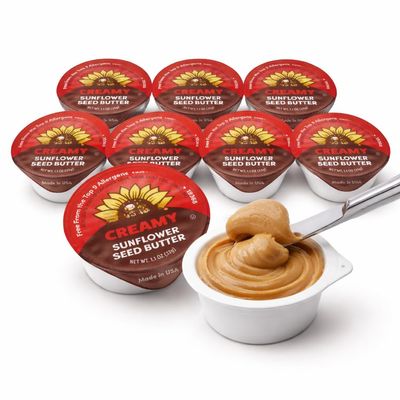 Creamy Sunflower Seed Butter Cups, 1.1 oz Single Serve, Peanut-Free & Tree Nut-Free Spread, Allergen-Friendly, Plant-Based Protein Snack (Pack of 10)