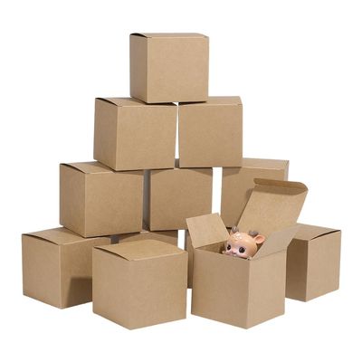 PH PandaHall 24PCS Kraft Paper Box 3.5x3.5x3.5inch Foldable Gift Boxes with Lid Square Present Boxes Packing Cardboard Box Party Jewelry Storage Case for Graduation Birthday Wedding Jewelry Packaging