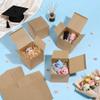 PH PandaHall 24PCS Kraft Paper Box 3.5x3.5x3.5inch Foldable Gift Boxes with Lid Square Present Boxes Packing Cardboard Box Party Jewelry Storage Case for Graduation Birthday Wedding Jewelry Packaging view 4