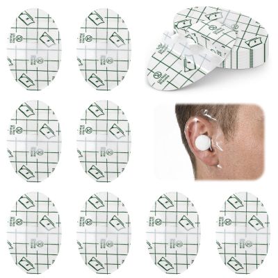 100 PCS Ear Covers for Shower Waterproof Ear Stickers for Adults Swimming Ear-Stickers with Soft Cotton Ear-Plugs Ear-Covers for Swimming Shower Ear-Protectors for Surfing Snorkeling Water Sports