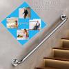 Grab Bars for Bathtubs and Showers, Anti Slip Stainless Steel Safety Anti-Slip Handrail, 1FT 2FT 3.3FT 4FT 5FT Wall-Mounted Support Handle for Stairs - Silver(4 FT) view 4